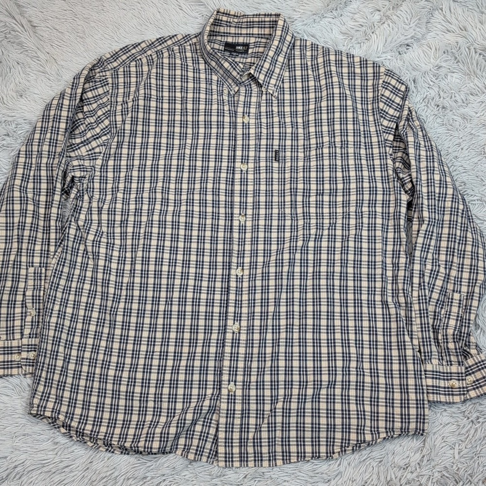BKE 67 Shirt Mens XL Blue Button Up Check Pocket Casual Comfort‎ Preppy